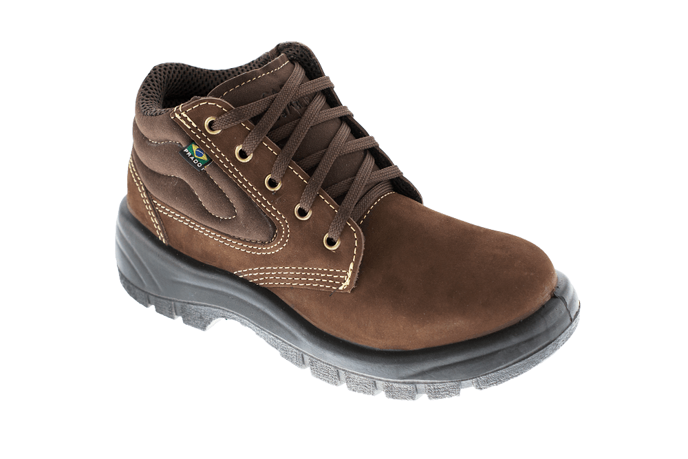 Botina Cadarço Café Nobuck Bico PVC PU